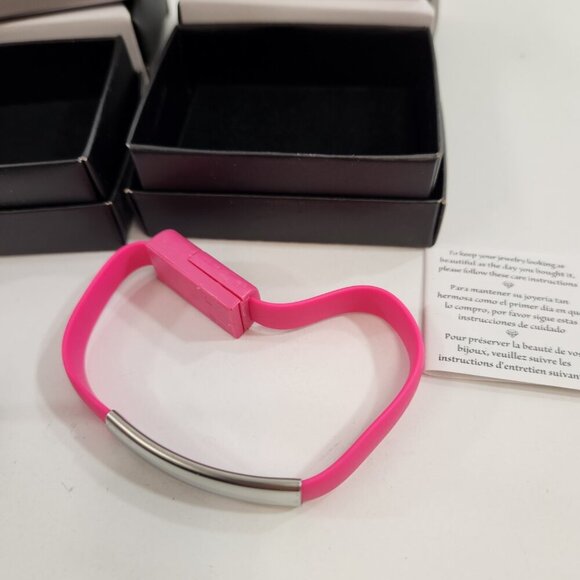 Avon USB Phone Charger Bracelet x 4 Android Black Pink NEW - Picture 9 of 11